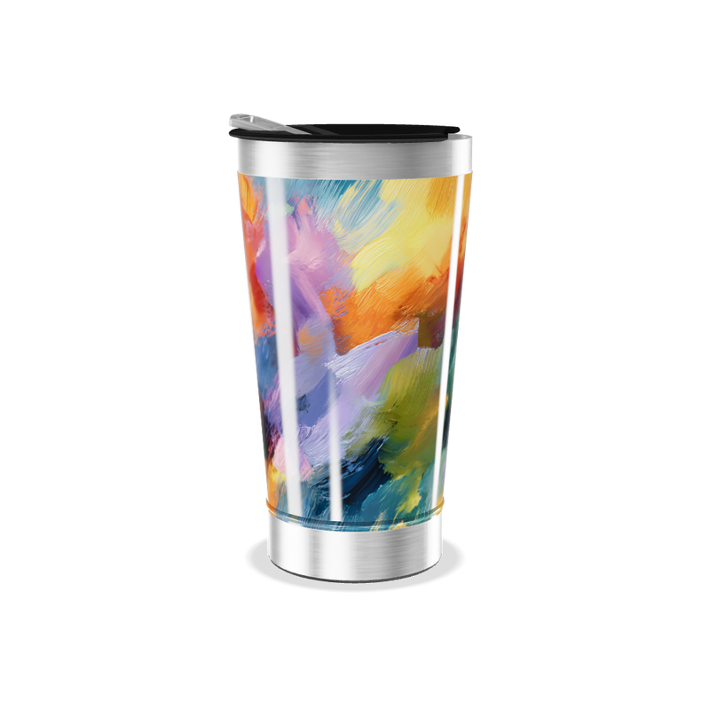 Copo Térmico - Pintura Abstrata Colorida