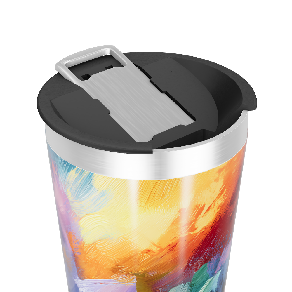 Copo Térmico - Pintura Abstrata Colorida