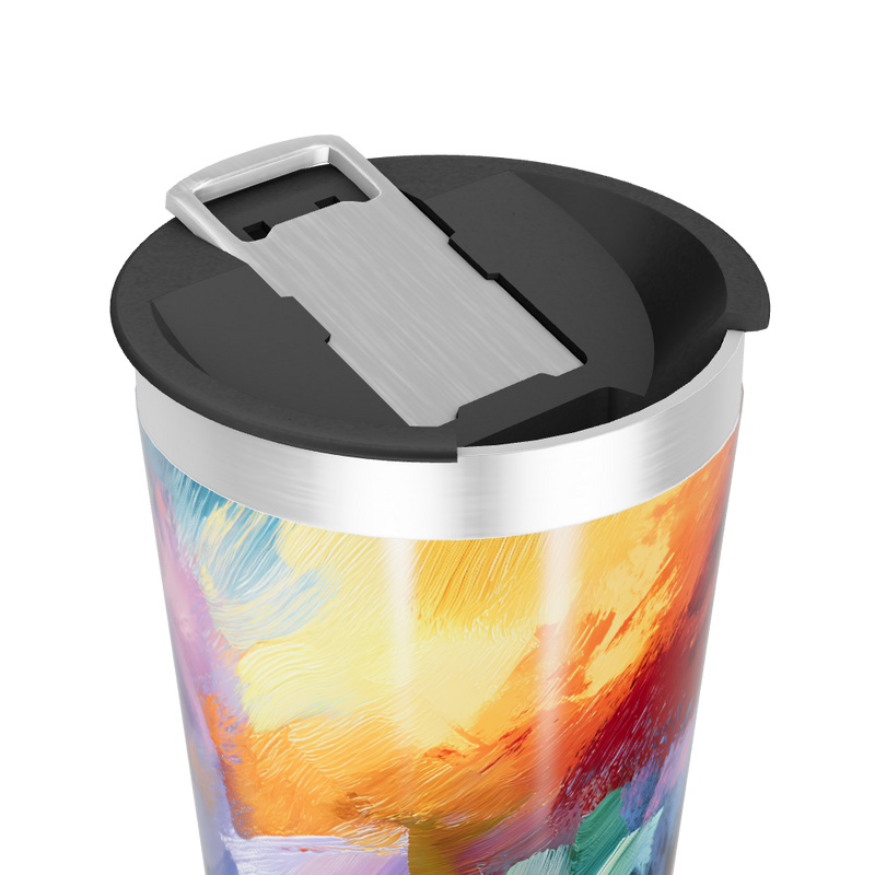 Copo Térmico - Pintura Abstrata Colorida