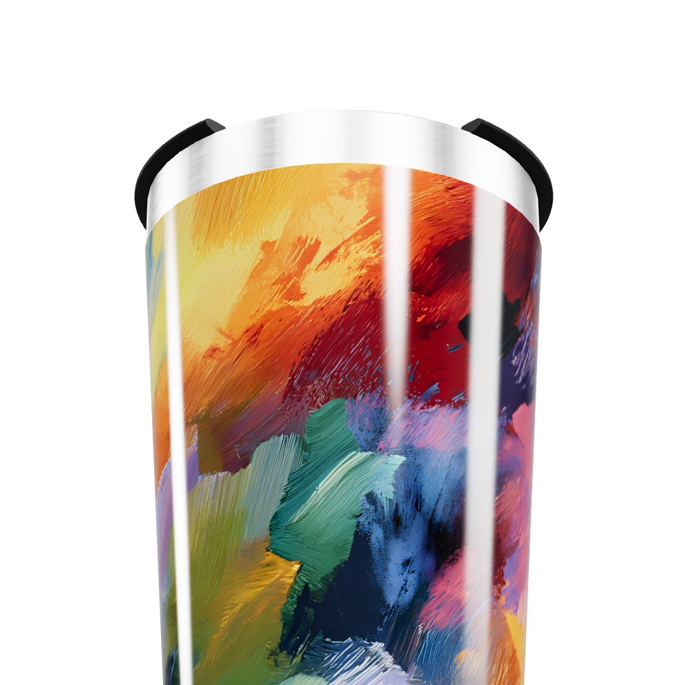 Copo Térmico - Pintura Abstrata Colorida
