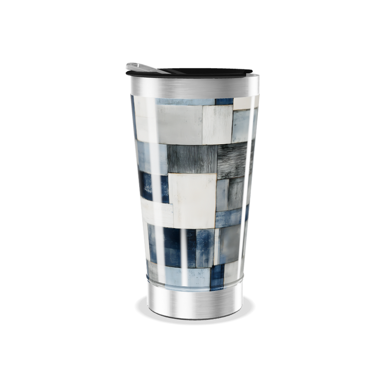 Copo Térmico - Estampa Azul e Cinza