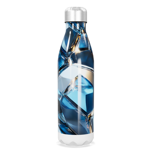 Garrafa Inox - Azul com Estampa Geométrica