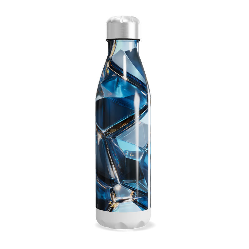 Garrafa Inox - Azul com Estampa Geométrica