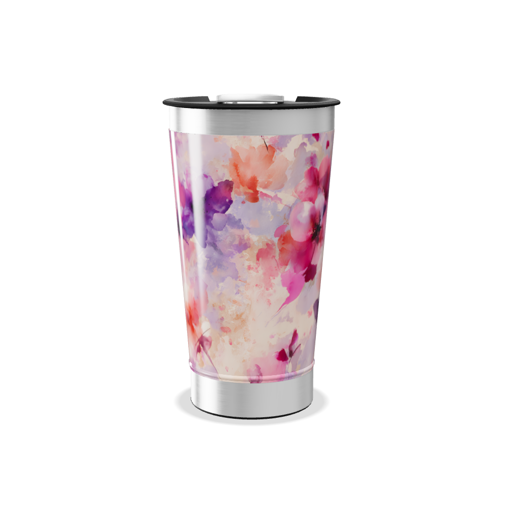 Copo Térmico - Floral Aquarela Inox