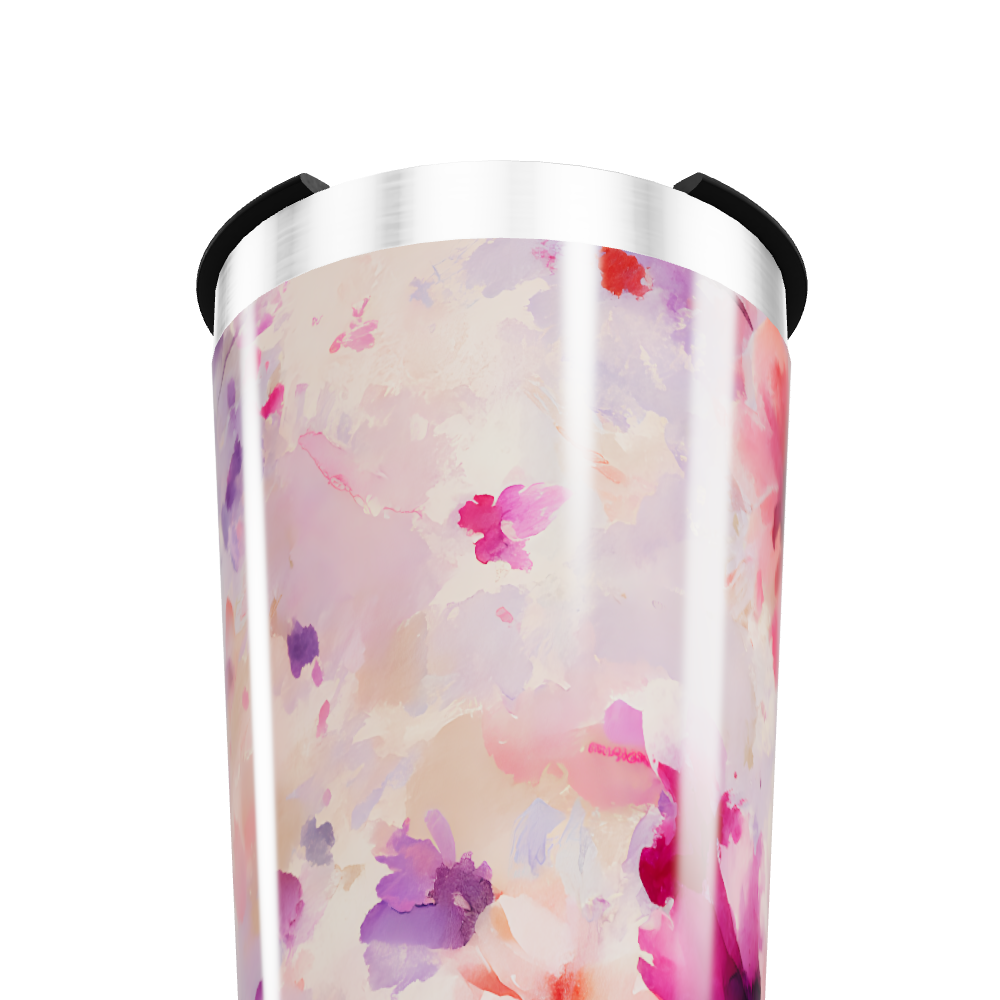 Copo Térmico - Floral Aquarela Inox