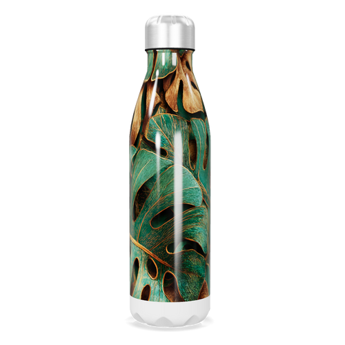Garrafa Inox - Folhagem Tropical Verde