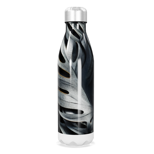 Garrafa Inox - Folhagem Preto e Branco