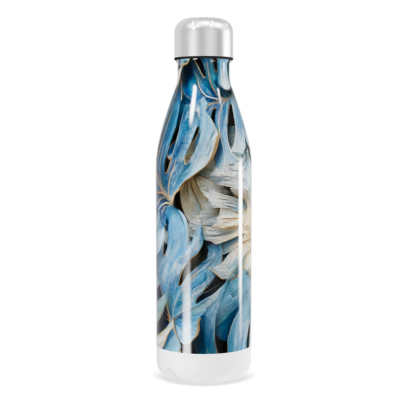 Garrafa Inox - Folhagem Azul