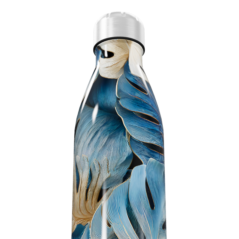 Garrafa Inox - Folhagem Azul