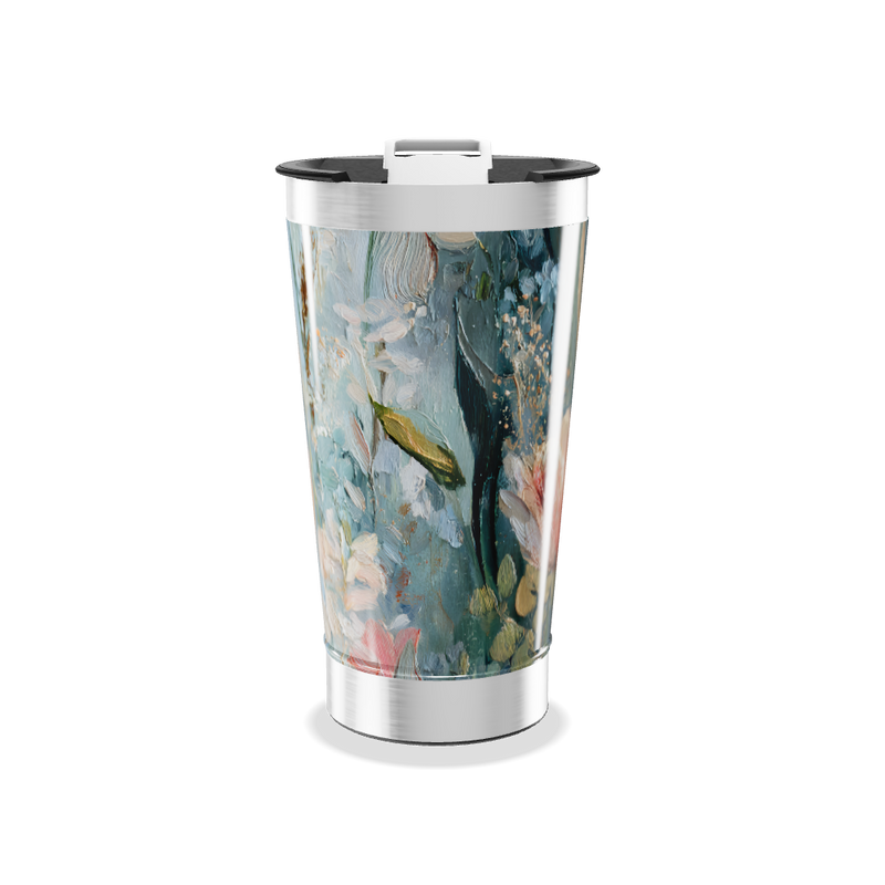 Copo Térmico - Floral Aquarela Aço Inox