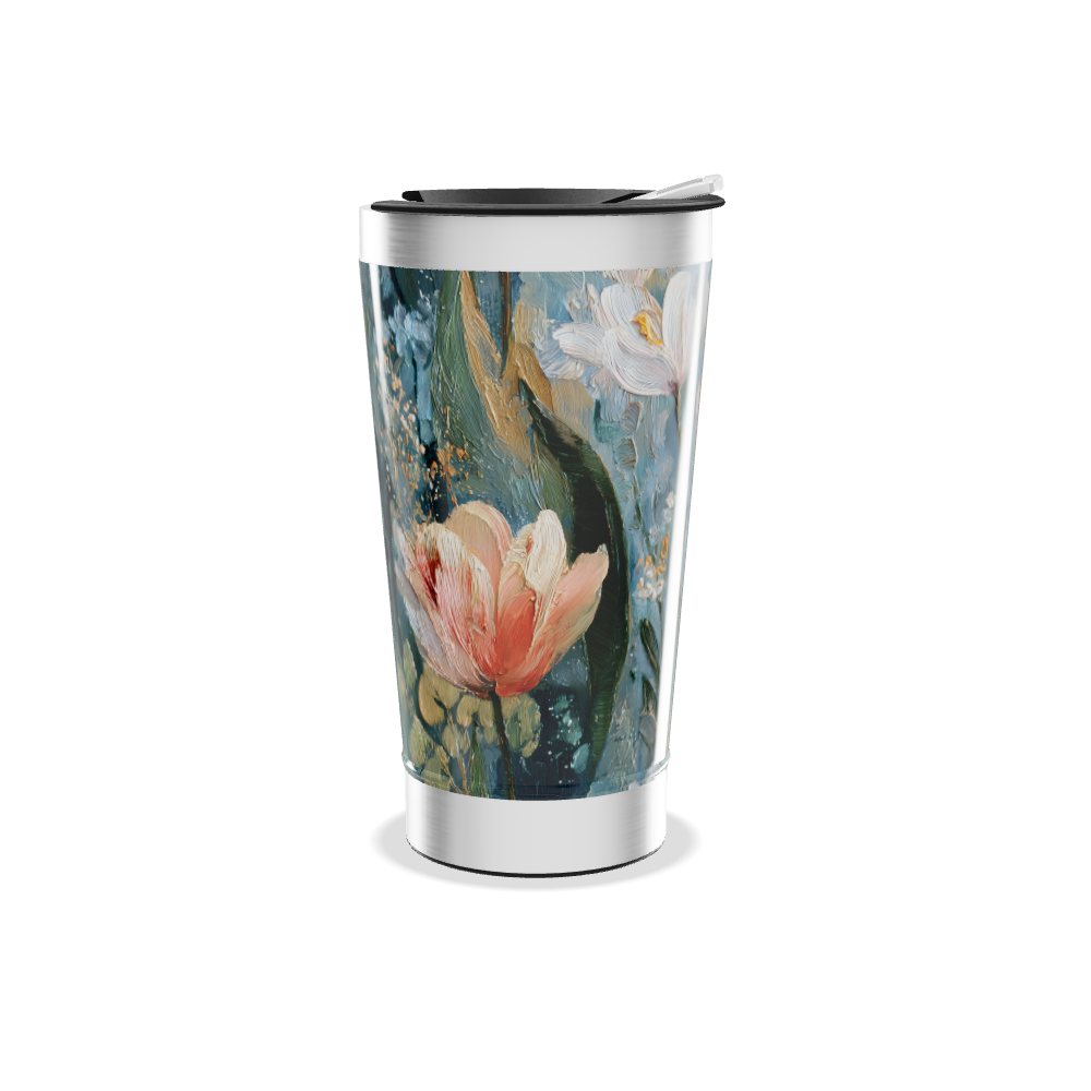 Copo Térmico - Floral Aquarela Aço Inox