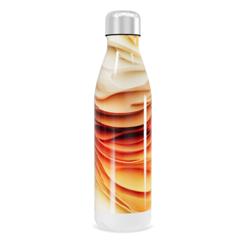 Garrafa Inox - Estampa Ondas Marrom