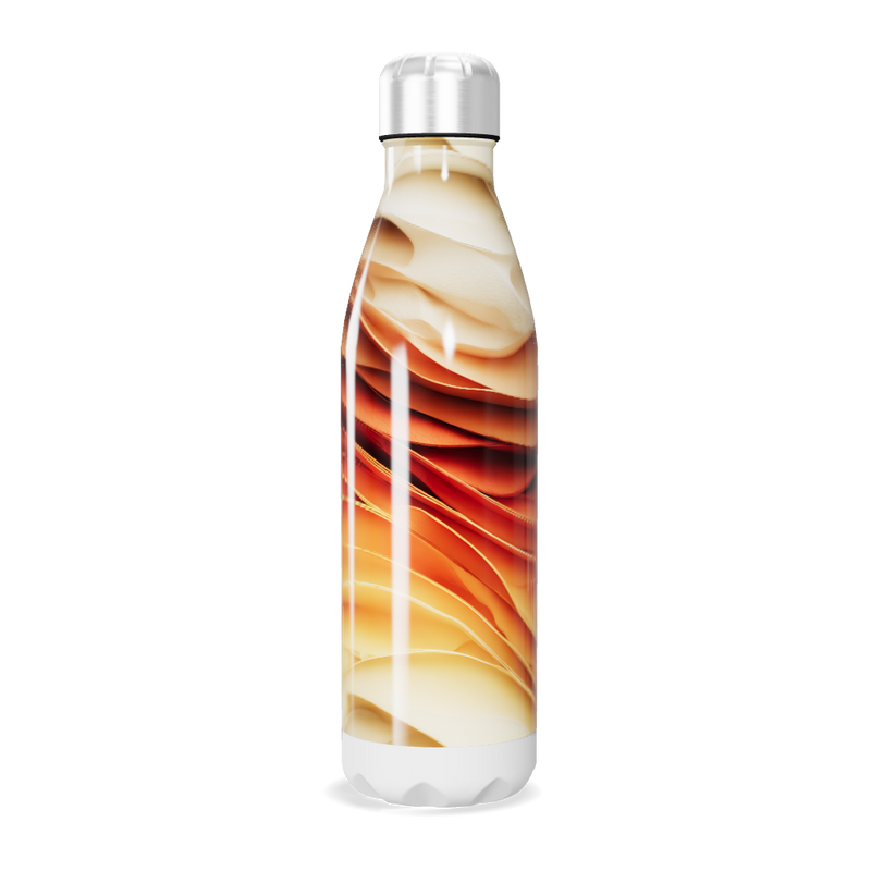 Garrafa Inox - Estampa Ondas Marrom