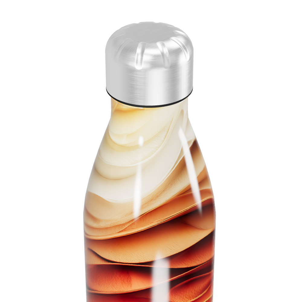 Garrafa Inox - Estampa Ondas Marrom