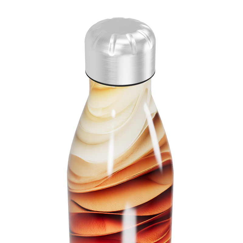 Garrafa Inox - Estampa Ondas Marrom