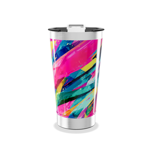 Copo Térmico - Estampa Colorida Abstrata