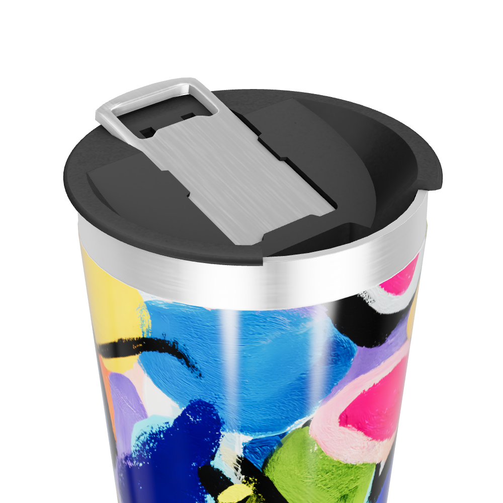 Copo Térmico - Estampa Colorida Abstrata