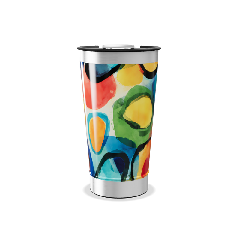 Copo Térmico - Estampa Colorida Abstrata
