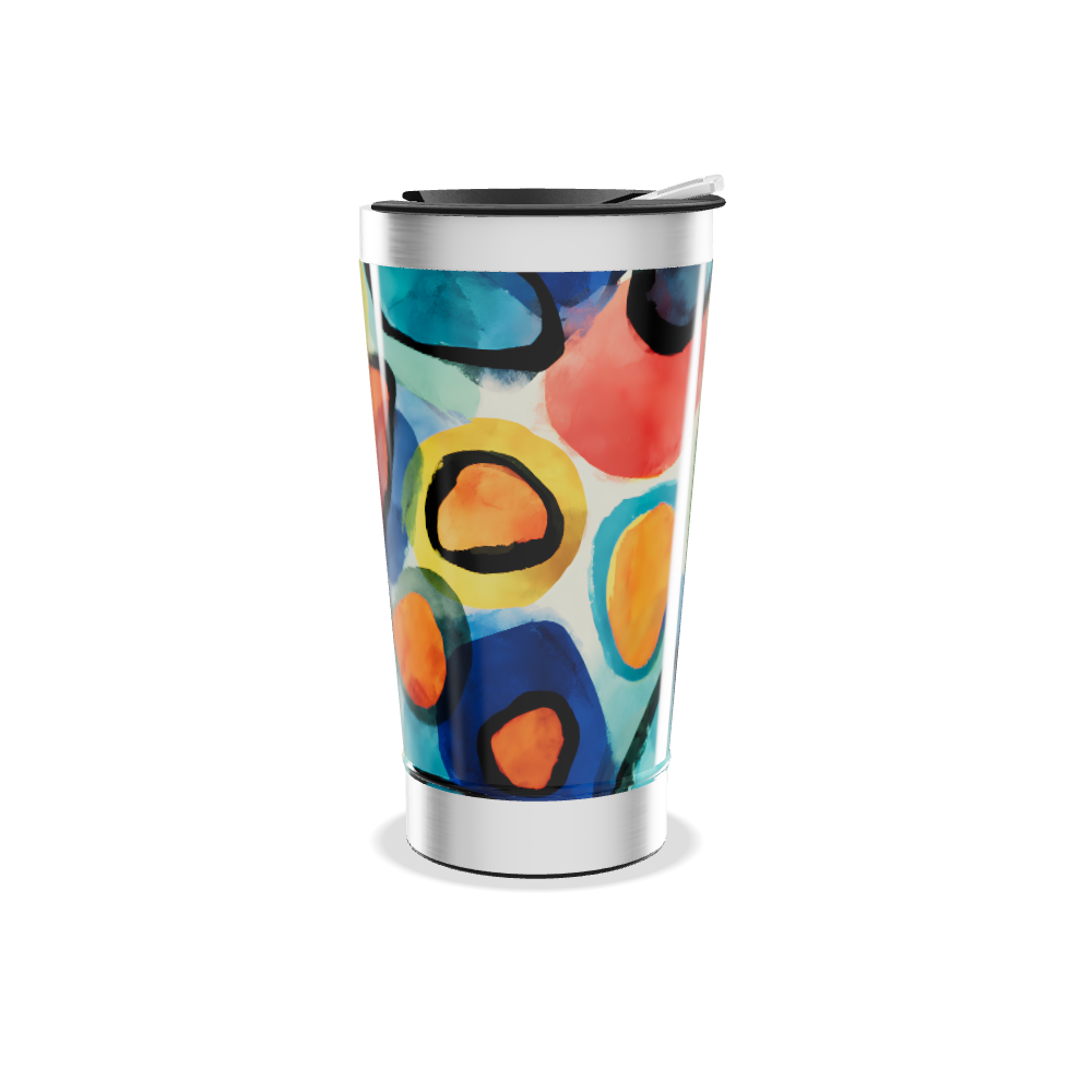 Copo Térmico - Estampa Colorida Abstrata