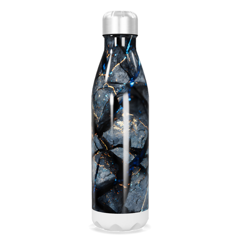 Garrafa Inox - Estampa Mármore Azul
