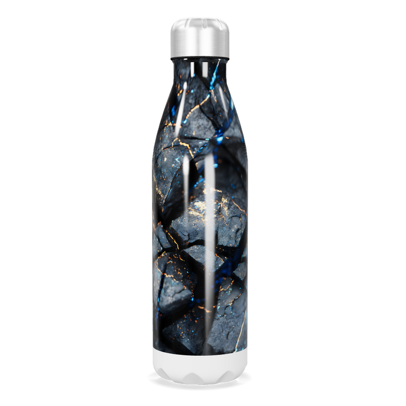 Garrafa Inox - Estampa Mármore Azul