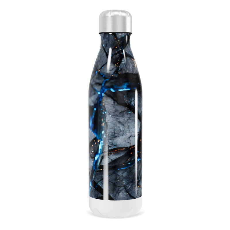 Garrafa Inox - Estampa Mármore Azul