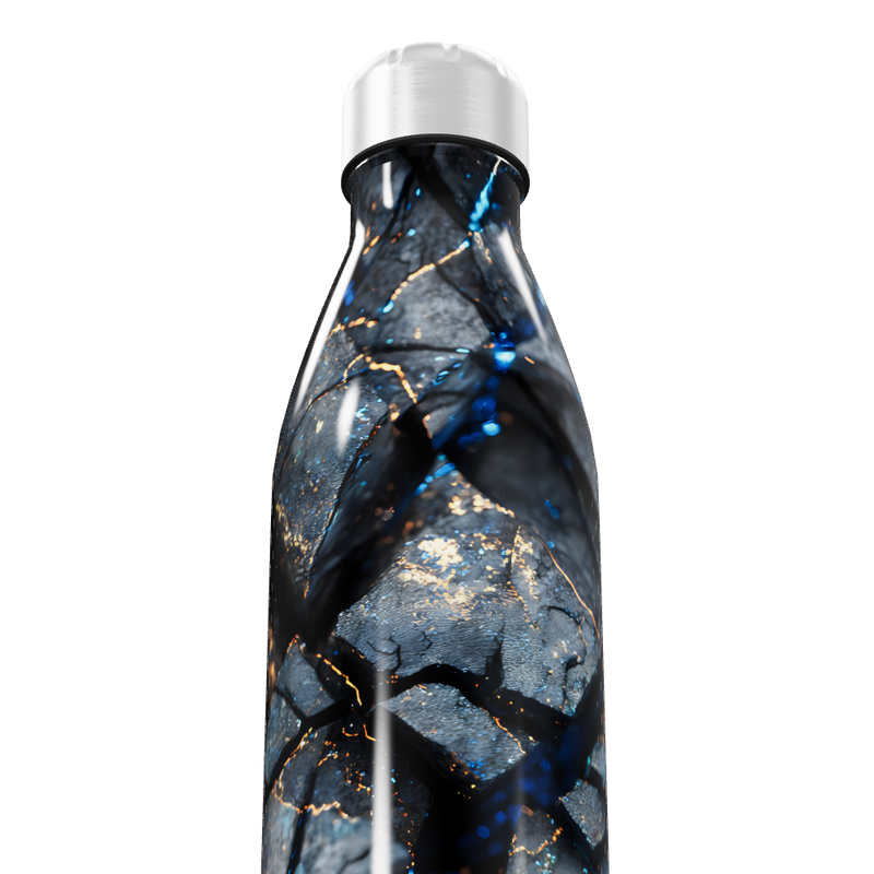 Garrafa Inox - Estampa Mármore Azul