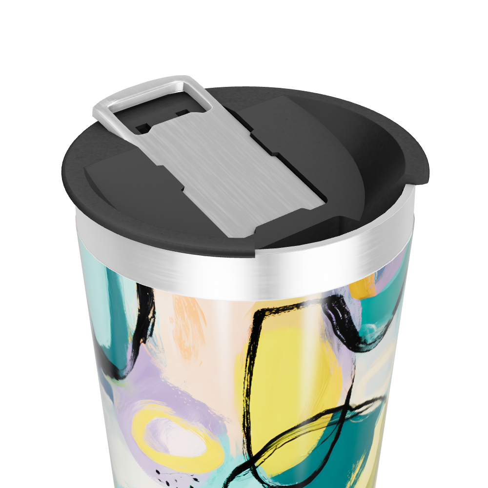 Copo Térmico - Estampa Abstrata Colorida