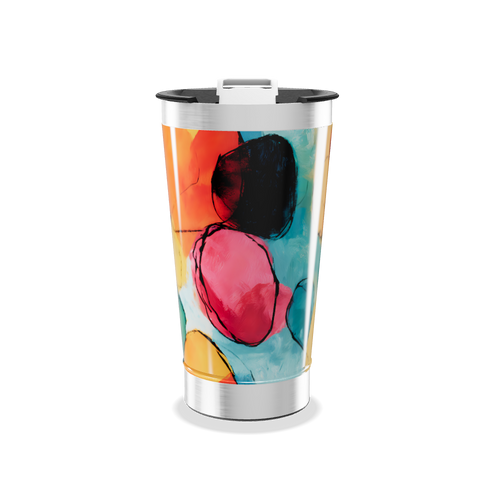 Copo Térmico - Design Abstrato Colorido