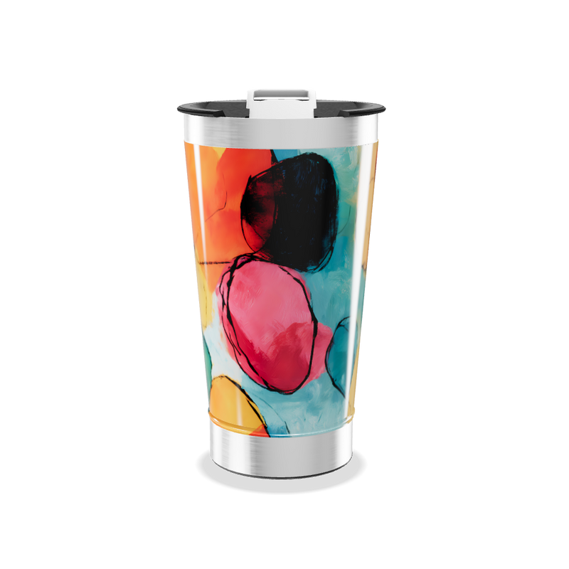 Copo Térmico - Design Abstrato Colorido