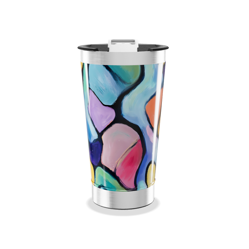 Copo Térmico - Estampa Colorida Abstrata