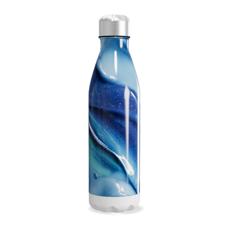 Garrafa Inox Azul - Design Ondas