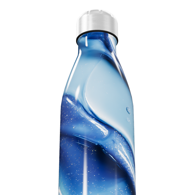 Garrafa Inox Azul - Design Ondas