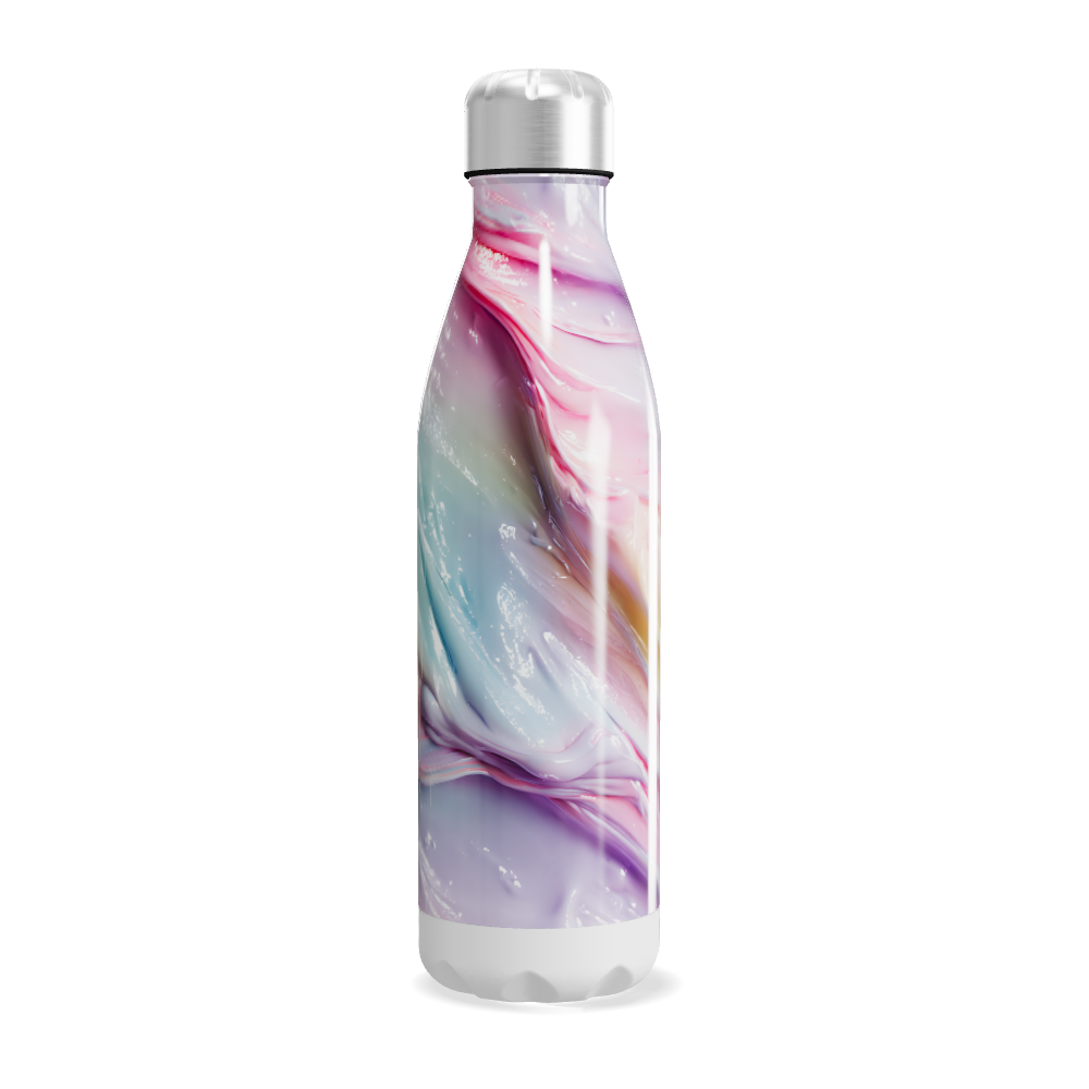 Garrafa Inox Estampa Colorida Marmorizada