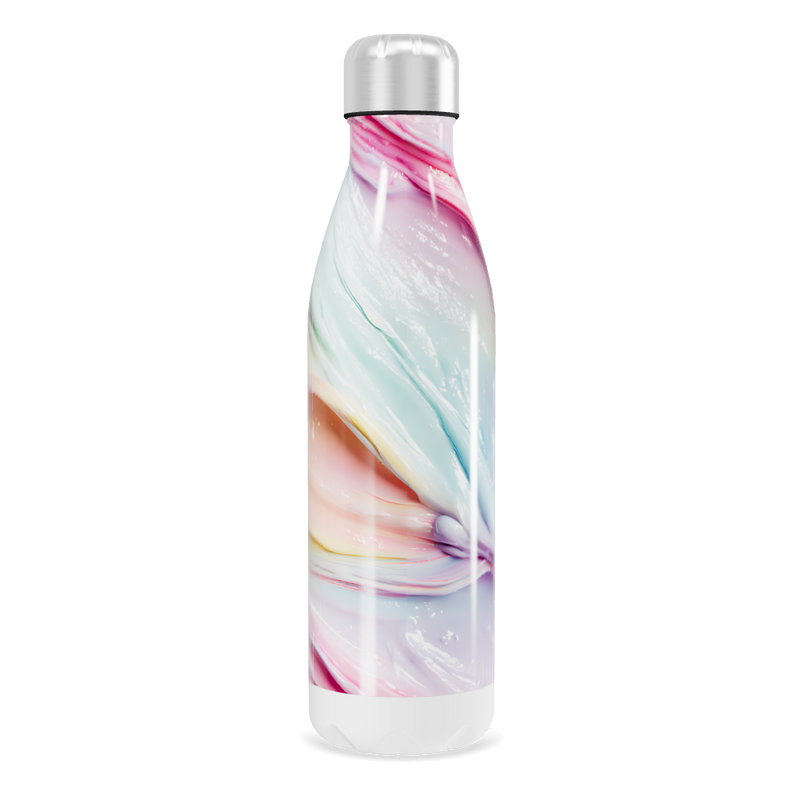 Garrafa Inox Estampa Colorida Marmorizada