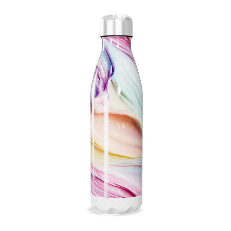 Garrafa Inox Estampa Colorida Marmorizada