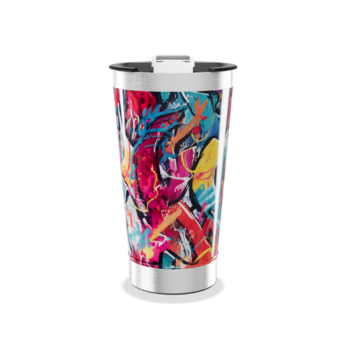 Copo Térmico - Estampa Colorida Abstrata