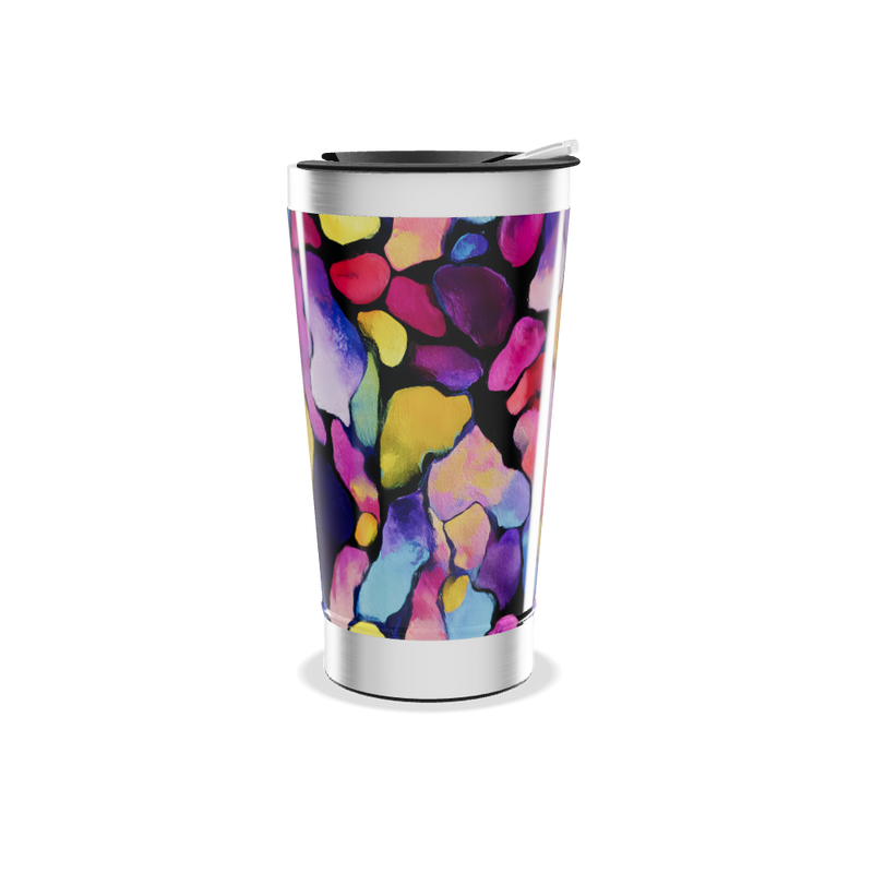 Copo Térmico - Colorido Abstrato Aço Inox
