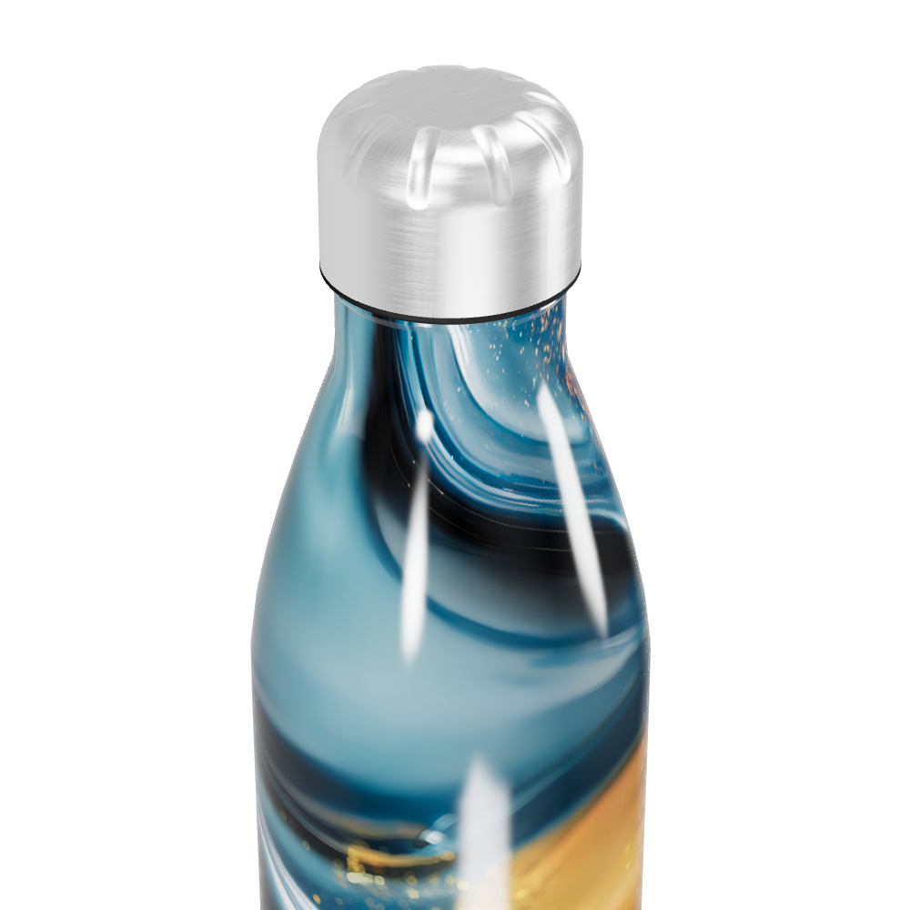 Garrafa Inox - Estampa Azul e Dourado