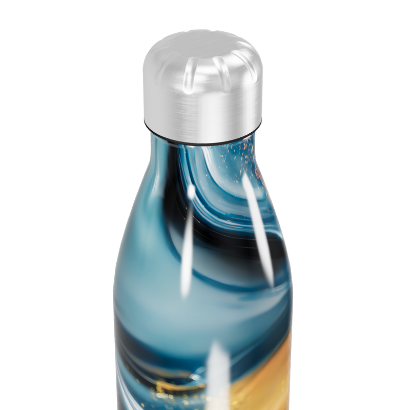 Garrafa Inox - Estampa Azul e Dourado
