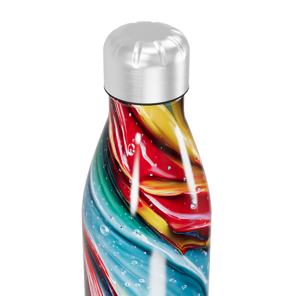 Garrafa Inox - Estampa Colorida Abstrata