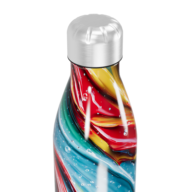 Garrafa Inox - Estampa Colorida Abstrata