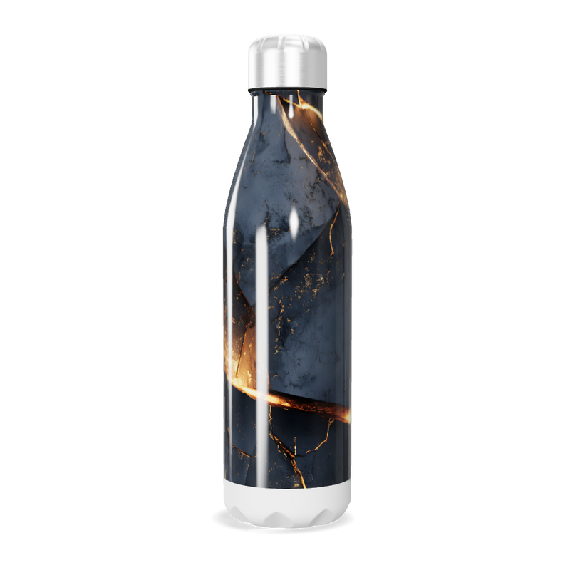 Garrafa Inox - Estampa Mármore Azul