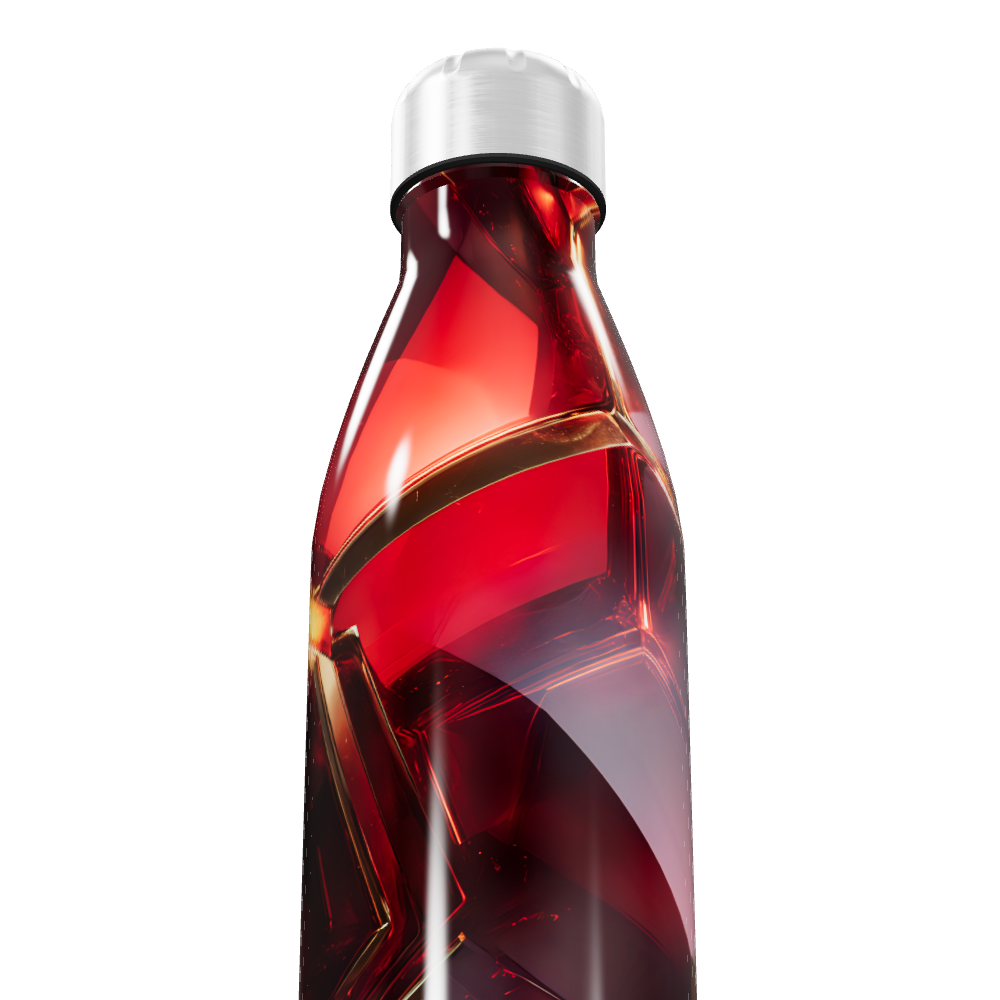 Garrafa Inox - Vermelha com Estampa Geométrica