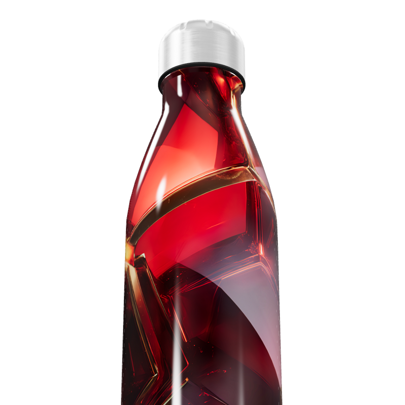 Garrafa Inox - Vermelha com Estampa Geométrica