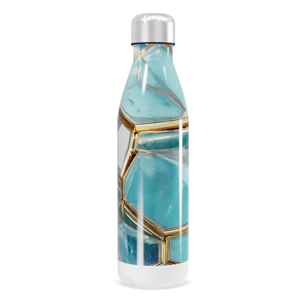 Garrafa Inox - Azul Dourado Marmorizado