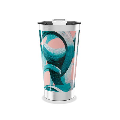 Copo Térmico - Estampa Azul e Rosa