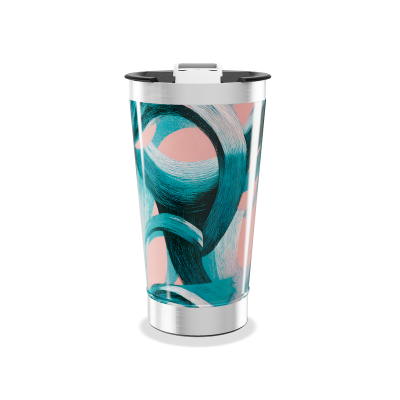 Copo Térmico - Estampa Azul e Rosa