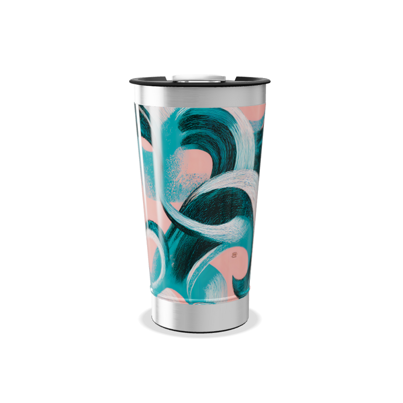 Copo Térmico - Estampa Azul e Rosa