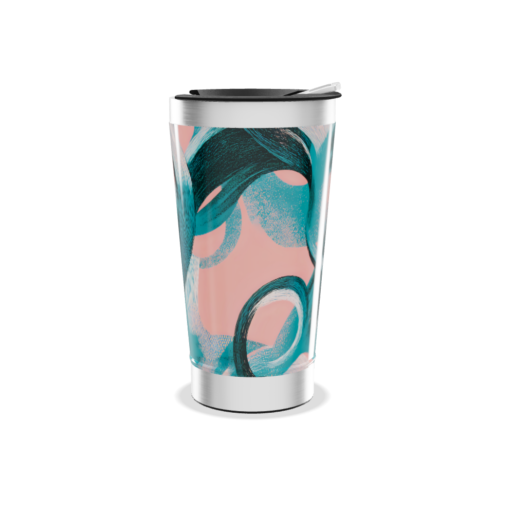 Copo Térmico - Estampa Azul e Rosa